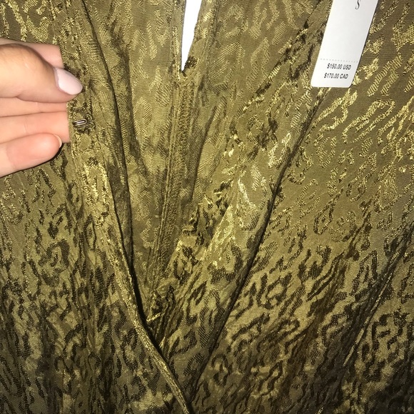 Anthro New Jacqueline Jacquard Olive Jumpsuit - Picture 5 of 6